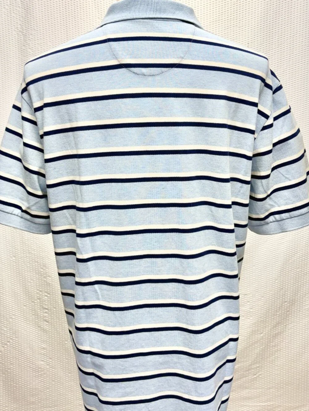 Chaps Ralph Lauren Golf Polo Shirt Men’s XL Blue Striped Cotton Stretch Easy Car